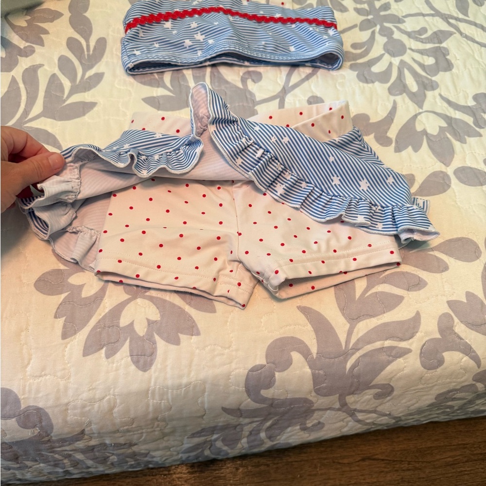 Blue and White Striped Two-Piece Set - Picture 2 of 3